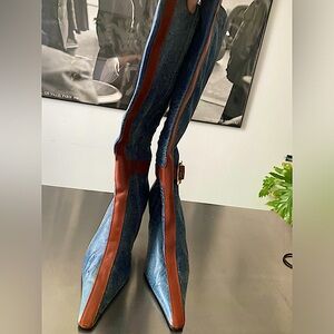 VERSACE Two Tone, soft butter leather, size 37 boots